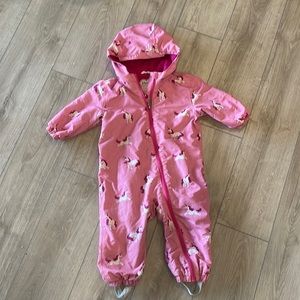 Hatley toddler unicorn waterproof bunting coat fleece lined